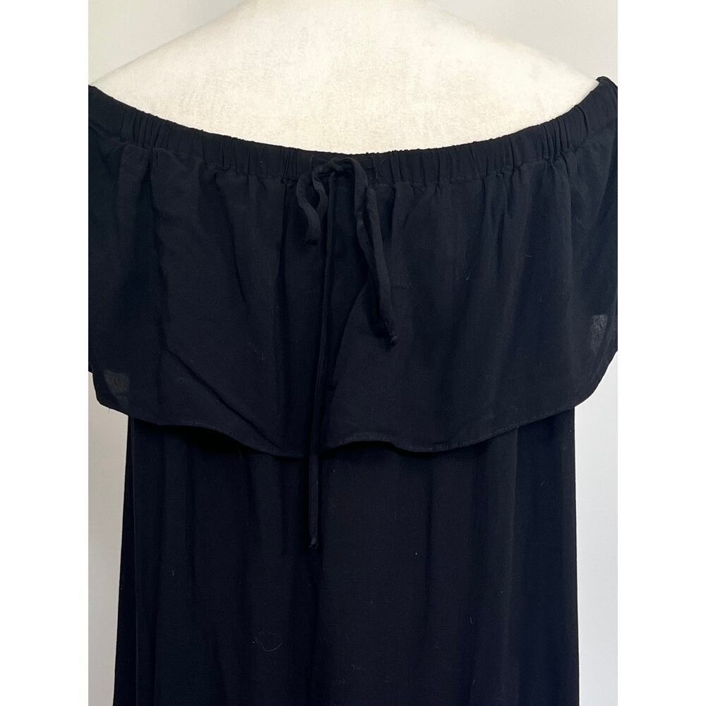 Young Fabulous & Broke Penelope Off The Shoulder Black Ruffle Mini Dress M Party - Picture 5 of 11